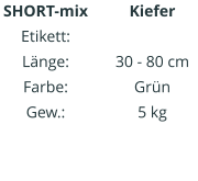Kiefer IIIIIIIIIIII  30 - 80 cm Grün 5 kg SHORT-mix Etikett: Länge: Farbe: Gew.: